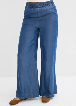 bonprix Hosen|Bekleidung·Kleider^Marlenehose aus fließendem Lyocell blau denim