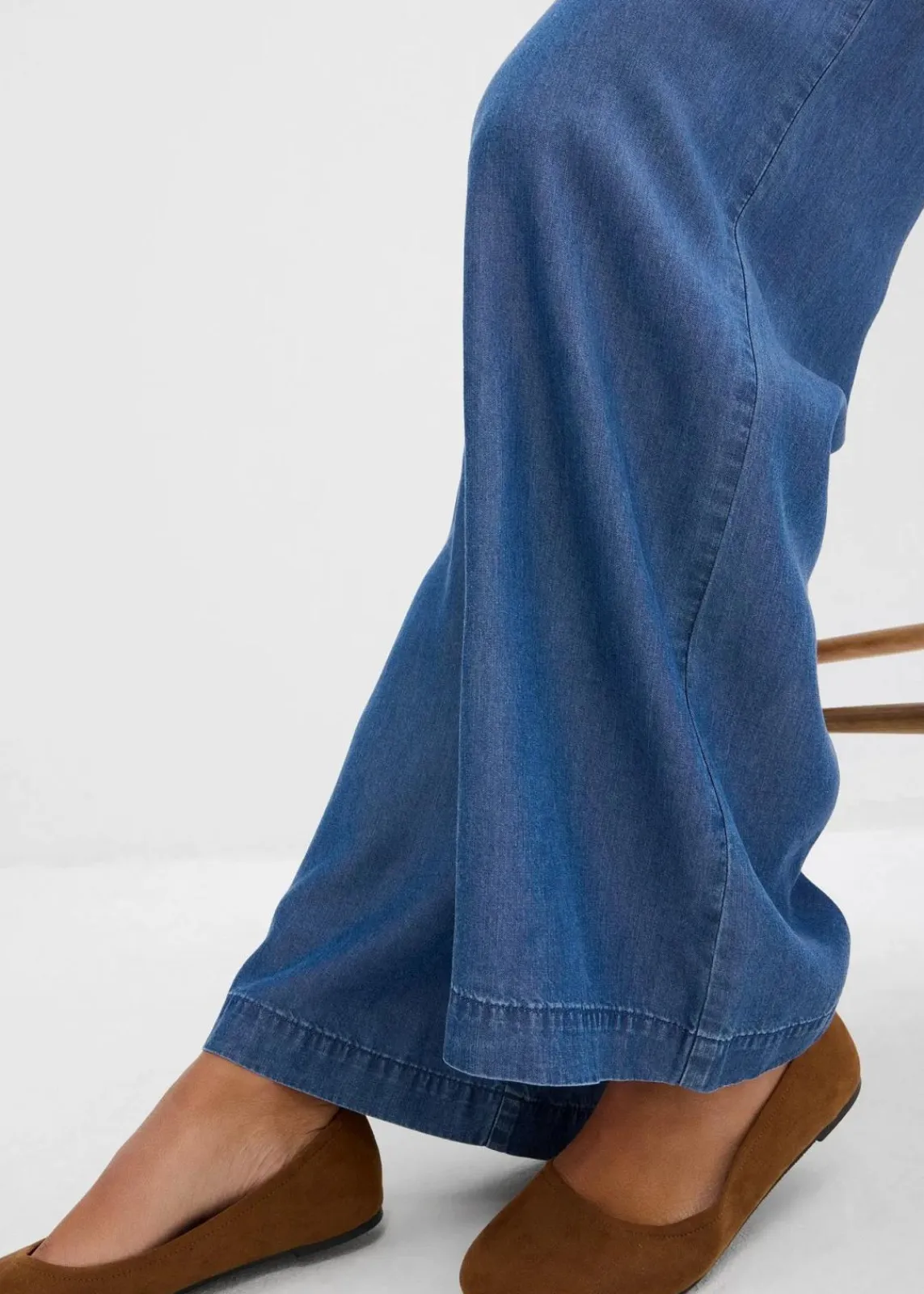 bonprix Hosen|Bekleidung·Kleider^Marlenehose aus fließendem Lyocell blau denim