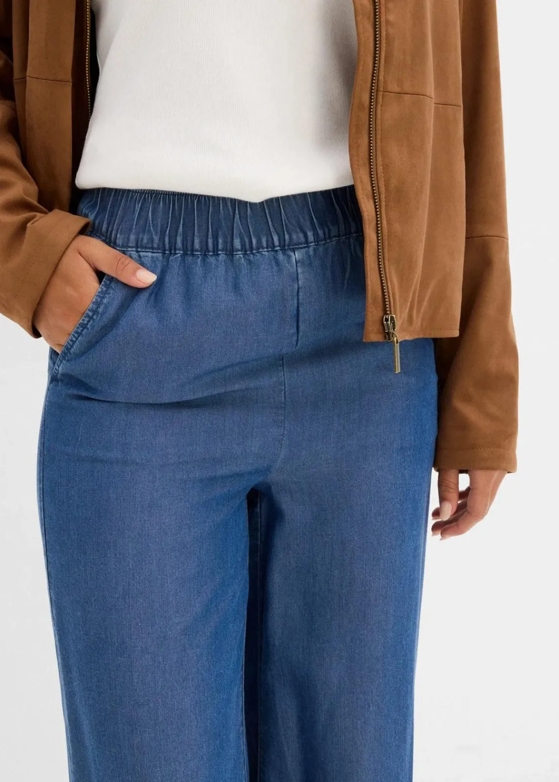 bonprix Hosen|Bekleidung·Kleider^Marlenehose aus fließendem Lyocell blau denim