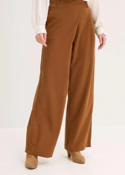 bonprix Hosen|Bekleidung·Kleider^Marlenehose aus fließendem Viskose-Mix pimentbraun