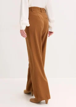 bonprix Hosen|Bekleidung·Kleider^Marlenehose aus fließendem Viskose-Mix pimentbraun