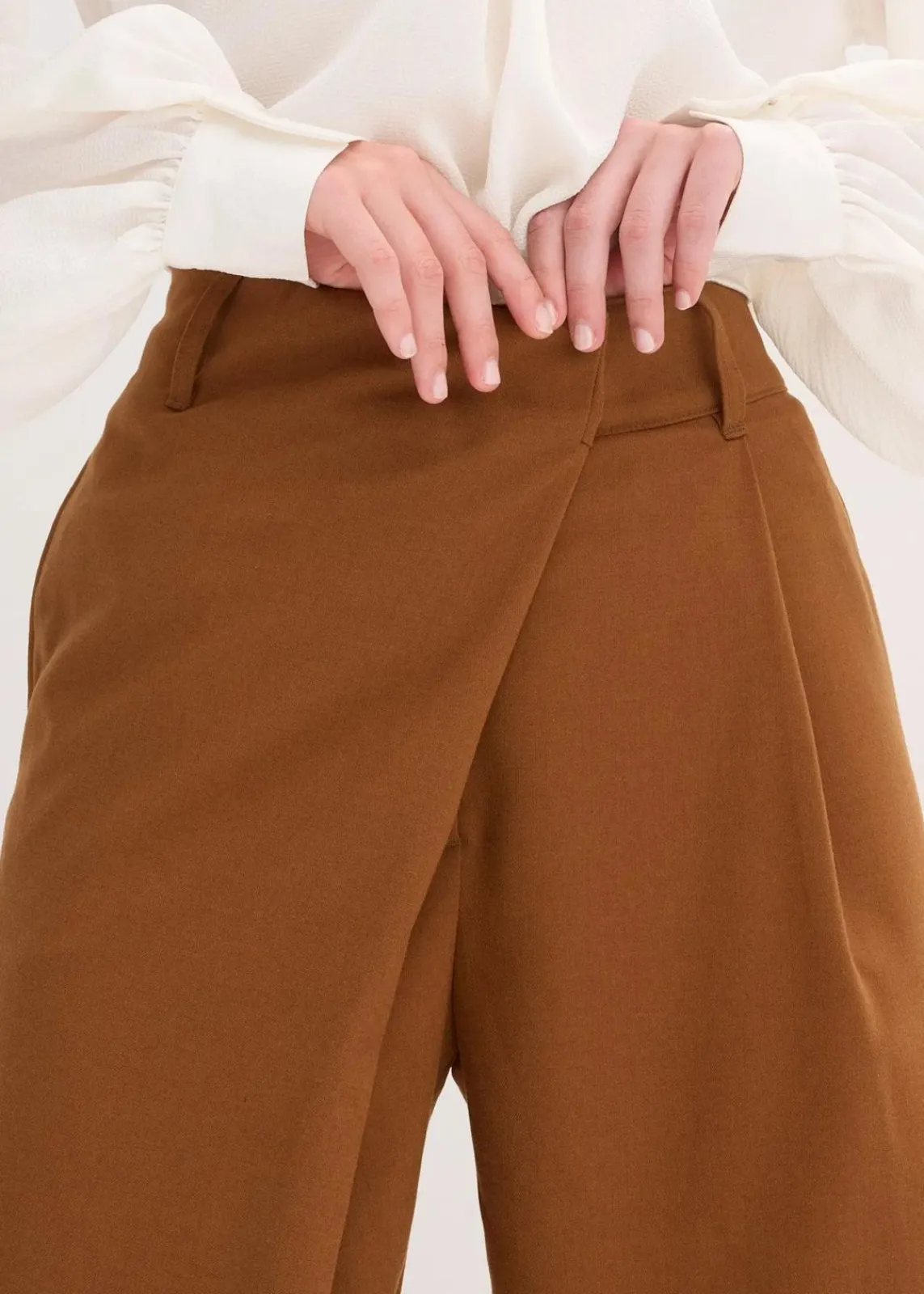 bonprix Hosen|Bekleidung·Kleider^Marlenehose aus fließendem Viskose-Mix pimentbraun