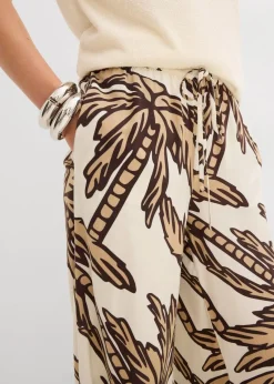 bonprix Bekleidung·Kleider|Hosen^Marlenehose aus fließender Viskose natur/dunkelbraun/new beige floral