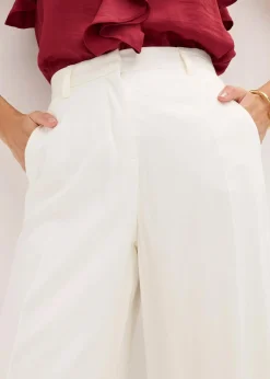 bonprix Bekleidung·Kleider|Hosen^Marlenehose aus fließender Viskose wollweiß