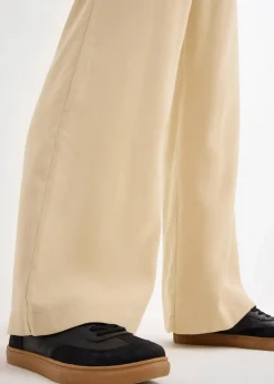 bonprix Hosen|Bekleidung·Kleider^Marlenehose aus fließender Viskose grünbeige