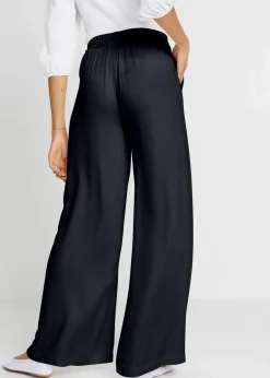bonprix Bekleidung·Kleider|Hosen^Marlenehose aus leicht glänzender Viskose schwarz