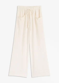 bonprix Bekleidung·Kleider|Hosen^Marlenehose aus leichtem Crêpe naturbeige