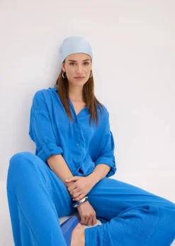 bonprix Hosen|Bekleidung·Kleider^Marlenehose aus leichtem Crêpe gletscherblau