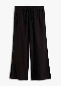 bonprix Hosen|Bekleidung·Kleider^Marlenehose aus Leinen schwarz