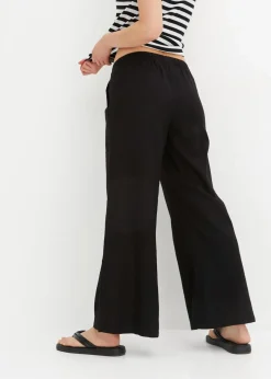 bonprix Hosen|Bekleidung·Kleider^Marlenehose aus Leinen schwarz