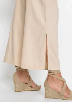 bonprix Hosen|Bekleidung·Kleider^Marlenehose aus Leinen sandbeige