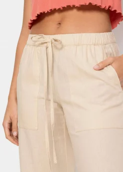 bonprix Hosen|Bekleidung·Kleider^Marlenehose aus Leinen sandbeige