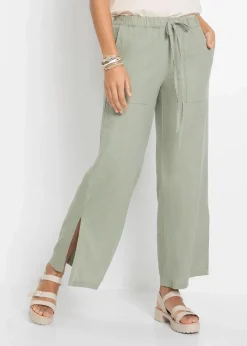 bonprix Bekleidung·Kleider|Hosen^Marlenehose aus Leinen seegras