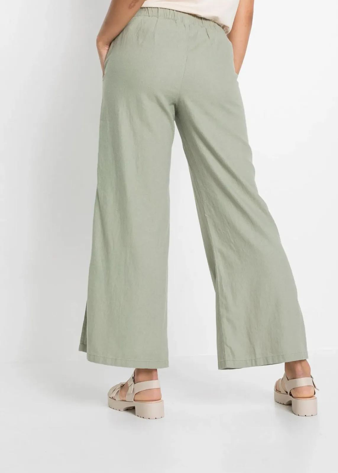 bonprix Bekleidung·Kleider|Hosen^Marlenehose aus Leinen seegras