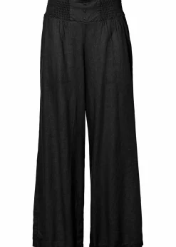 bonprix Nachhaltigere Materialien|Hosen^Marlenehose aus luftigem Leinen-Mix schwarz