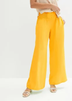 bonprix Bekleidung·Kleider|Hosen^Marlenehose aus luftigem Leinen-Mix narzissengelb