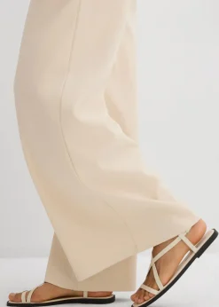 bonprix Hosen|Zweiteiler & Sets^Marlenehose aus Piqué kieselbeige