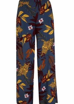 bonprix Bekleidung·Kleider|Hosen^Marlenehose aus reiner Viskose dunkelgrau bedruckt