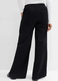 bonprix Bekleidung·Kleider|Hosen^Marlenehose aus Viskose-Mix schwarz/wollweiß