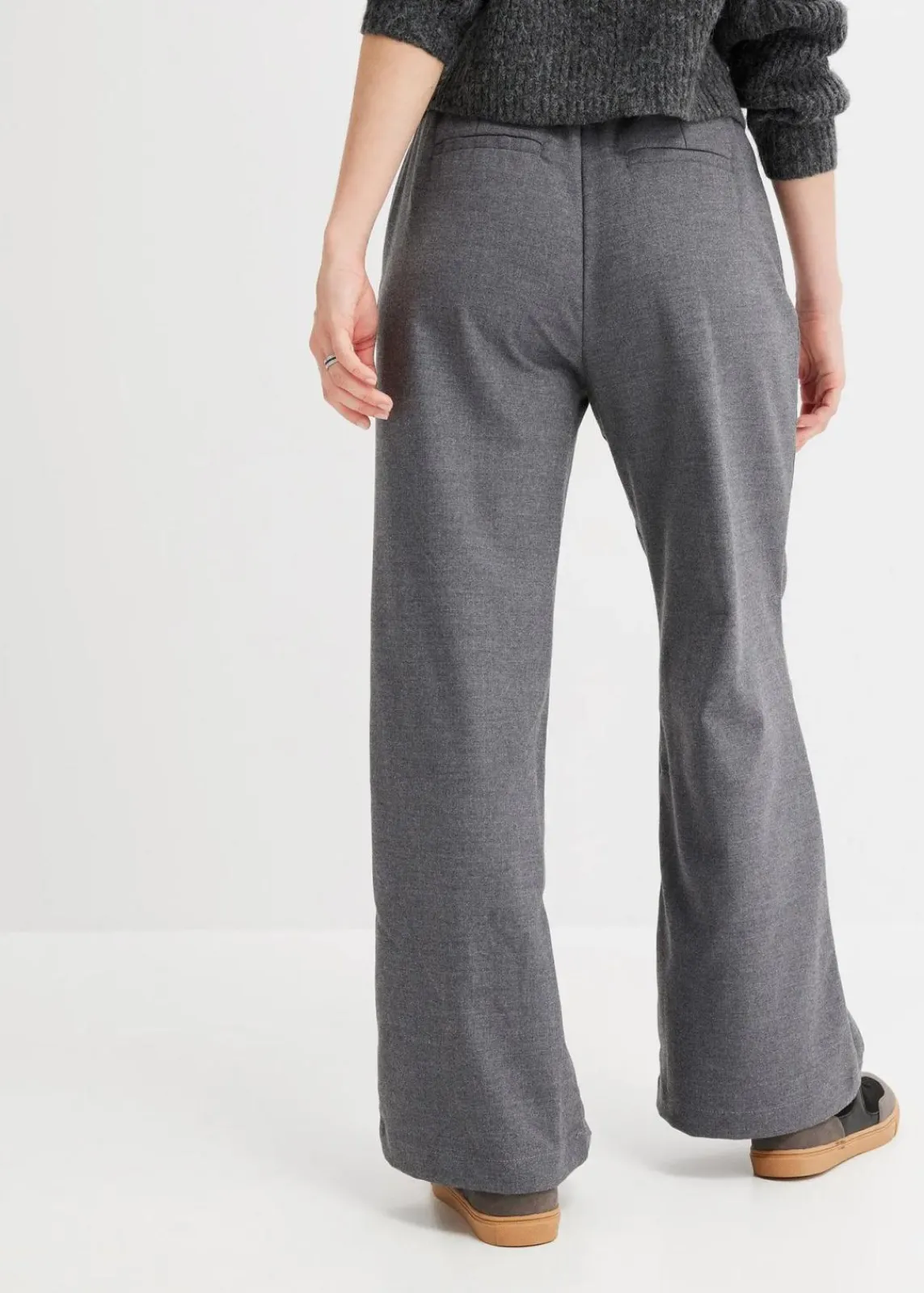 bonprix Hosen|Nachhaltigere Materialien^Marlene-Hose in Wolloptik anthrazit meliert meliert