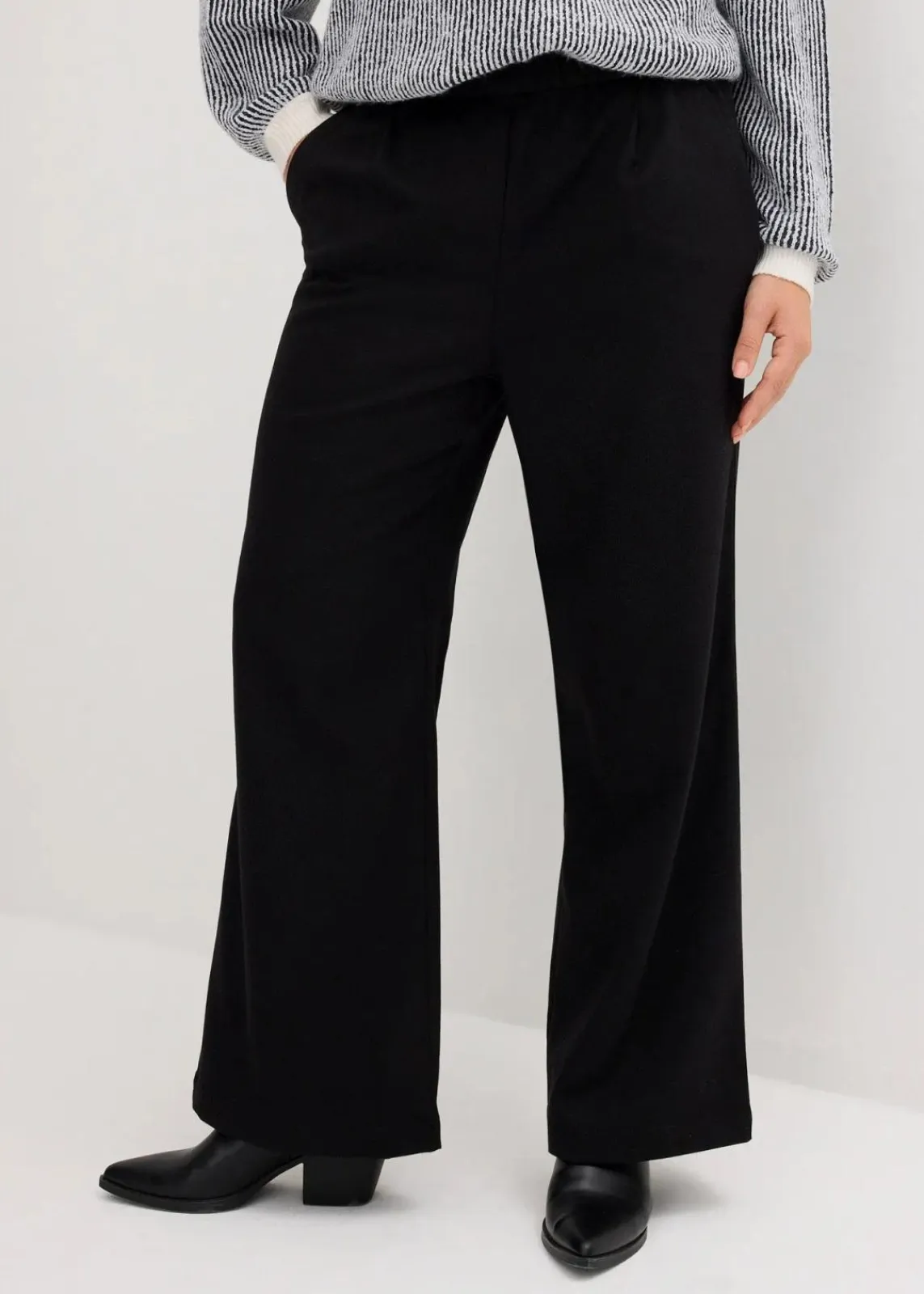bonprix Bekleidung·Kleider|Nachhaltigere Materialien^Marlene-Hose in Wolloptik schwarz