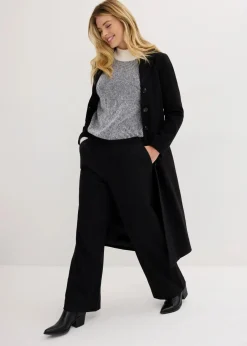 bonprix Bekleidung·Kleider|Nachhaltigere Materialien^Marlene-Hose in Wolloptik schwarz