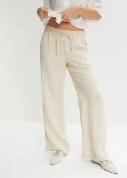 bonprix Bekleidung·Kleider|Hosen^Marlenehose mit Bequembund hellsand