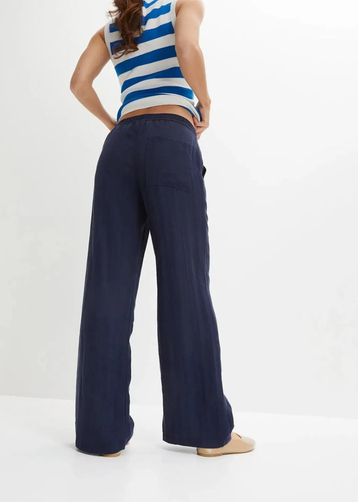 bonprix Hosen|Bekleidung·Kleider^Marlenehose mit Bequembund dunkelblau