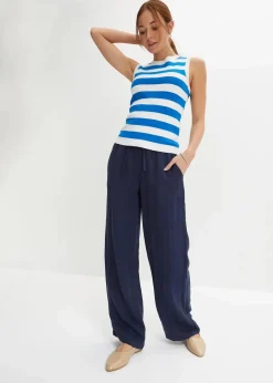 bonprix Hosen|Bekleidung·Kleider^Marlenehose mit Bequembund dunkelblau