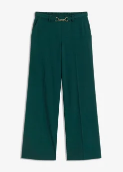 bonprix Hosen|Bekleidung·Kleider^Marlenehose mit Ziergürtel tiefgrün