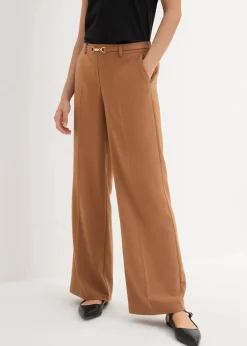 bonprix Bekleidung·Kleider|Hosen^Marlenehose mit Ziergürtel mokkabraun
