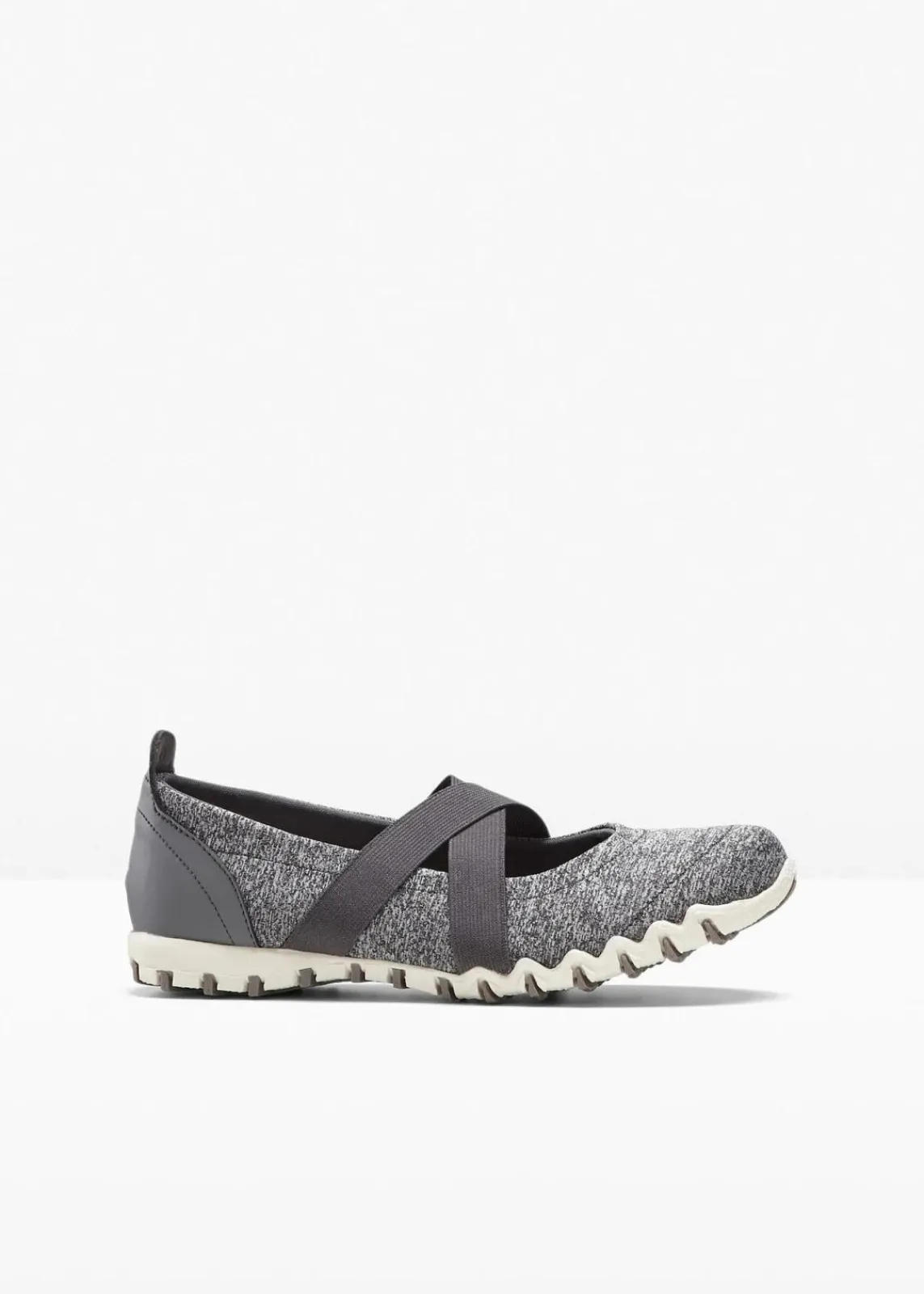 bonprix Sommerschuhe|Schuhe & Accessoires In Spezialgrößen·Elastischer Schaft^Mary-Janes mit elastischen Riemen anthrazit meliert