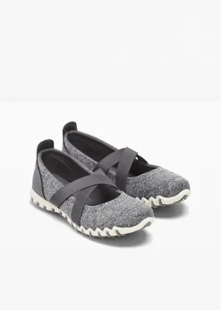 bonprix Sommerschuhe|Schuhe & Accessoires In Spezialgrößen·Elastischer Schaft^Mary-Janes mit elastischen Riemen anthrazit meliert