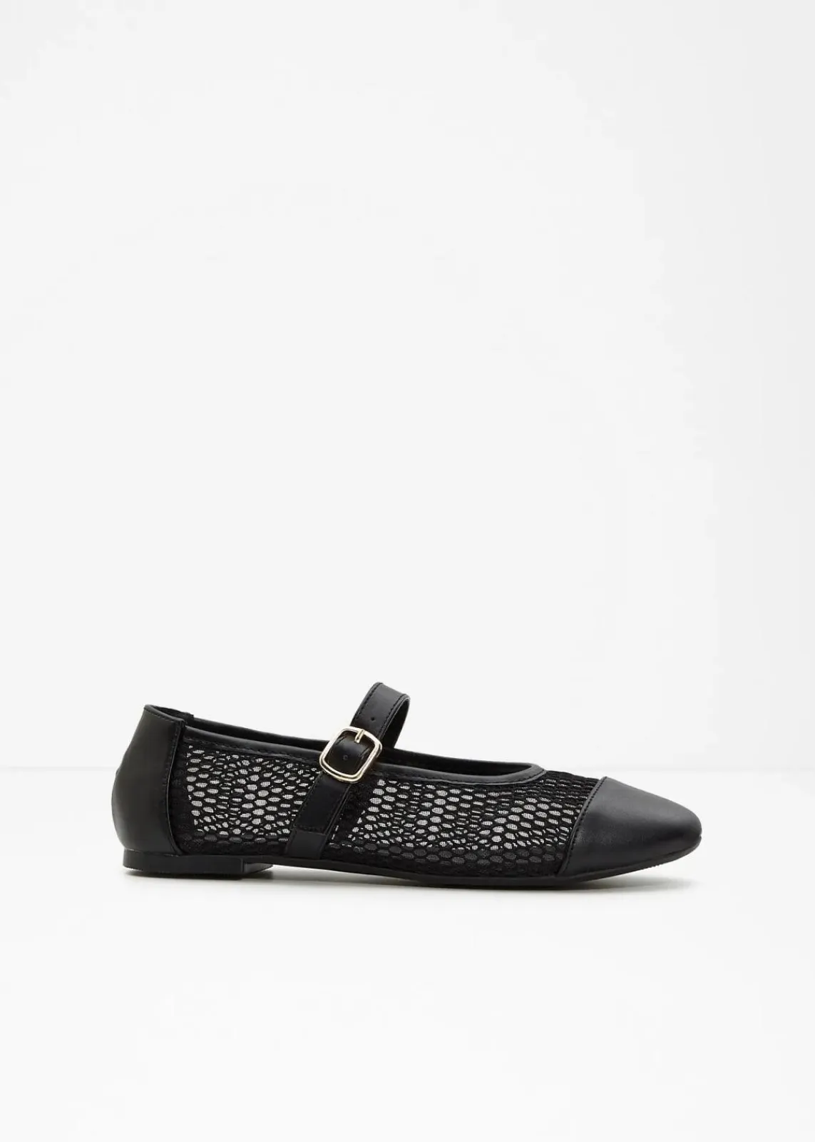 bonprix Sommerschuhe^Mary-Janes mit Mesh-Einsatz schwarz