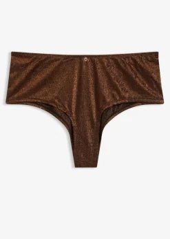 bonprix Wäsche·Dessous|Wäsche·Höschen^Maxi Brazilslip aus glitzerndem Material schwarz/kupfer
