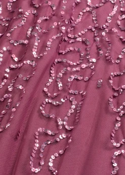 bonprix Bekleidung·Pullover & Strickjacken|Festliche Mode^Maxi- oder Abendkleid mit Pailletten dunkelrose