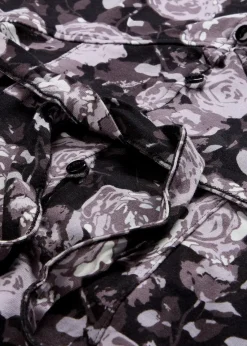 bonprix Bekleidung·Pullover & Strickjacken|Kleider^Maxi- Shirt- Kleid, kurzarm schwarz geblümt