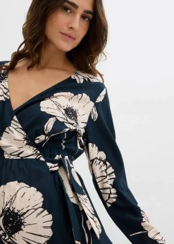 bonprix Bekleidung·Blazer|Umstandsmode^Maxi- Wickelkleid für die Schwangerschaft und danach tiefgrün/beige