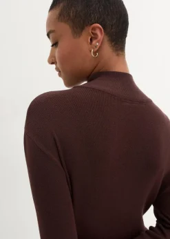 bonprix Bekleidung·Umstandsmode|Bekleidung·Pullover & Strickjacken^Maxi-Feinstrickkleid aus fließendem Viskose-Mix terrabraun