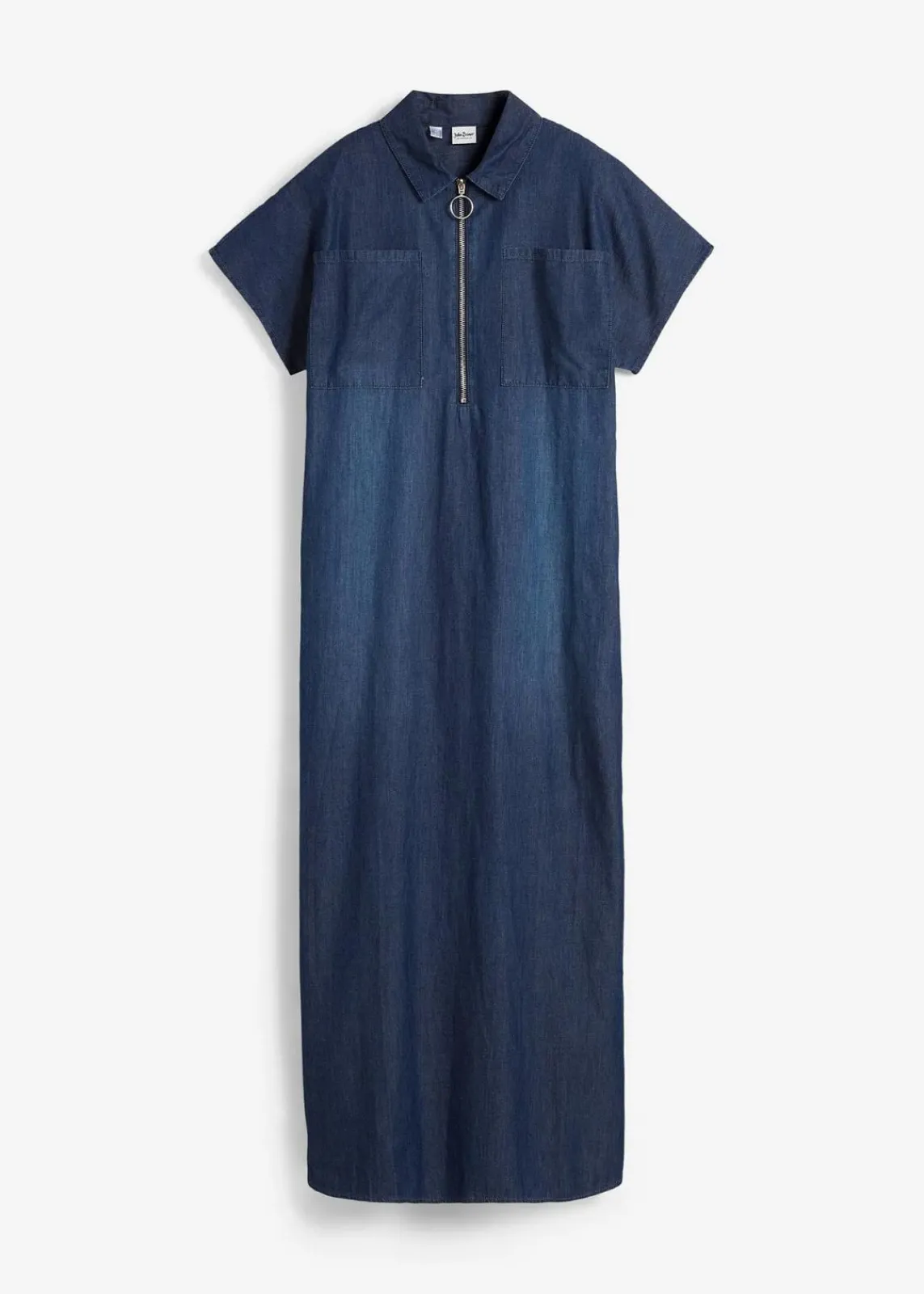 bonprix Kleider|Bekleidung·Pullover & Strickjacken^Maxi-Jeanskleid dunkelblau denim used