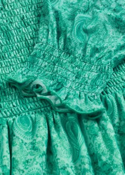 bonprix Kurzgrößen|Bekleidung·Pullover & Strickjacken^Maxi-Jerseykleid flaschengrün paisley