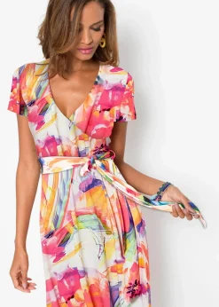 bonprix Kleider^Maxikleid pink/lila floral