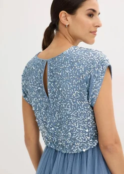 bonprix Bekleidung·Pullover & Strickjacken|Festliche Mode^Maxikleid hellblau