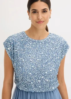 bonprix Bekleidung·Pullover & Strickjacken|Festliche Mode^Maxikleid hellblau