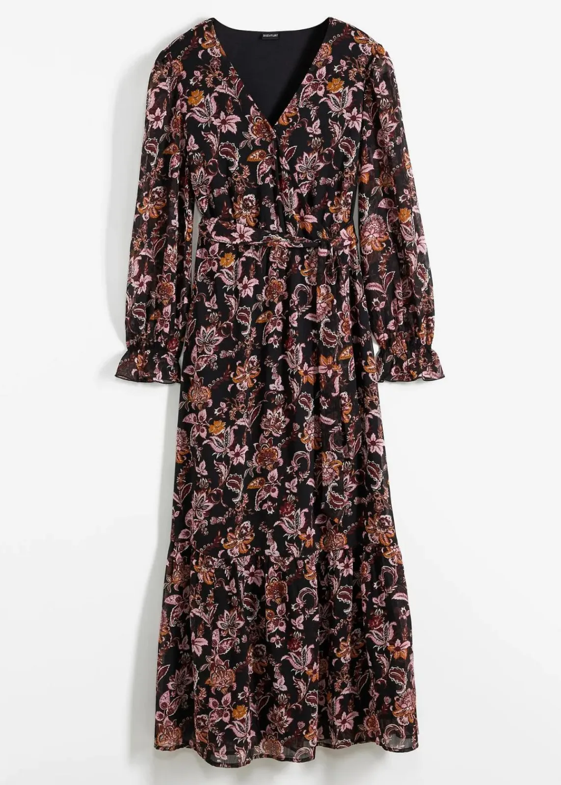 bonprix Kleider|Bekleidung·Pullover & Strickjacken^Maxikleid schwarz floral