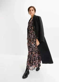 bonprix Kleider|Bekleidung·Pullover & Strickjacken^Maxikleid schwarz floral