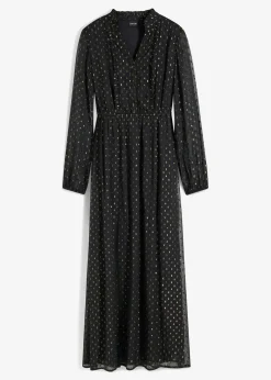 bonprix Bekleidung·Pullover & Strickjacken|Kleider^Maxikleid schwarz/gold