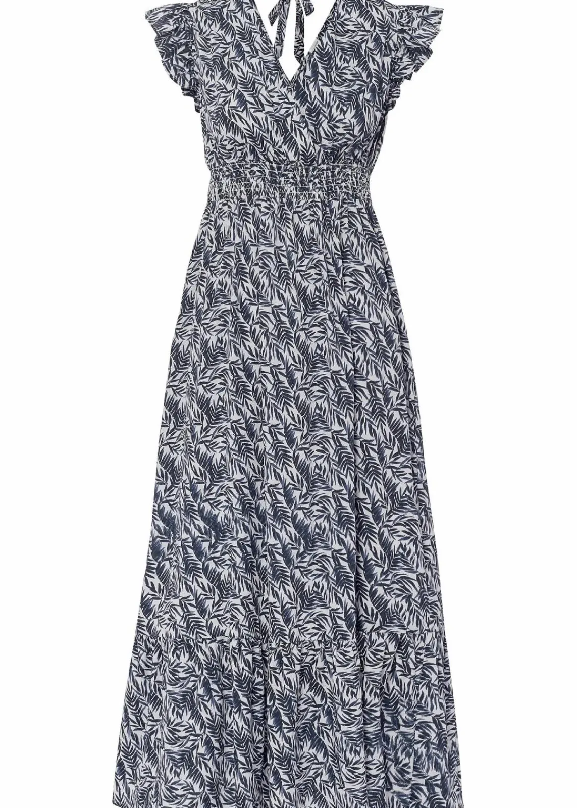 bonprix Bekleidung·Pullover & Strickjacken|Kleider^Maxikleid indigo/natur bedruckt