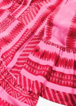 bonprix Kurzgrößen|Kurzgrößen^Maxikleid rot/pink bedruckt