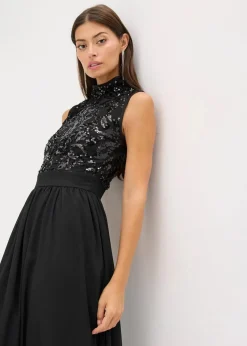 bonprix Bekleidung·Pullover & Strickjacken|Festliche Mode^Maxikleid schwarz